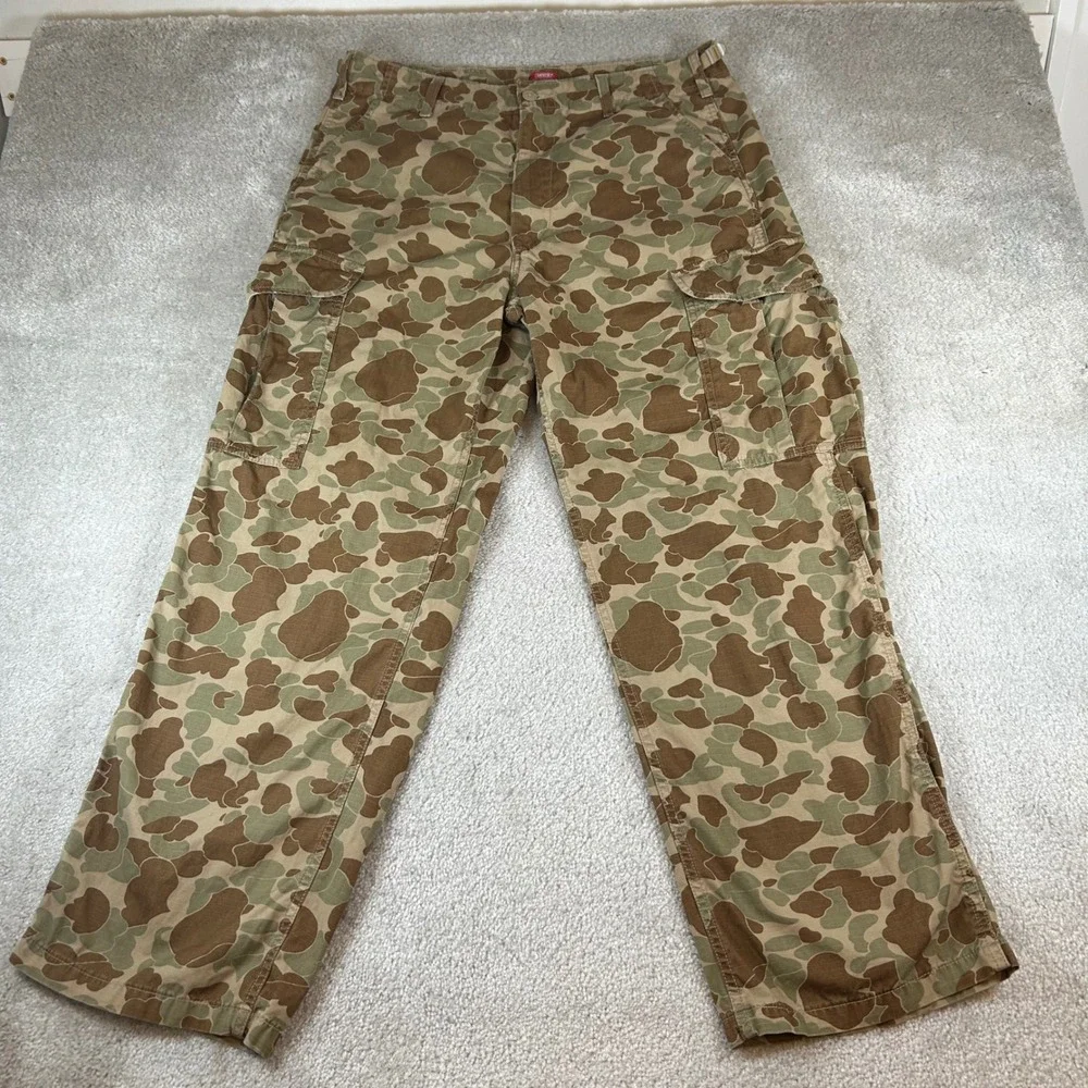 Levis XX Cargo Baggy Pants Men 36x32 Brown Duck Camo Ripstop Relaxed Fit Utility